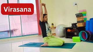 Virasana tutorial  Detailed guide to do Virasana [upl. by Aeslek993]