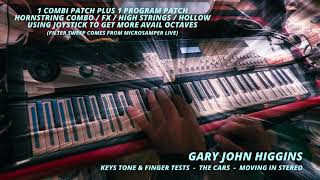 GARY KEYBOARD TONE amp FINGER TESTS THE CARS quotMOVING IN STEREOquot HOW TO SYNTH [upl. by Redford]