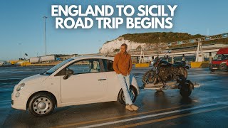 England to Sicily  A Fiat 500 Towing a Trailer and a Motorbike [upl. by Esiom693]