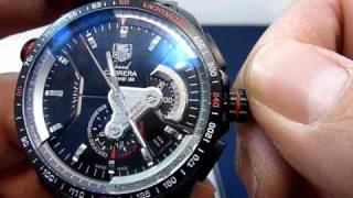 Tag Heuer CAV5185 Gran Carrera cal 36 how to adjust time date and handle screwed crown [upl. by Vil]