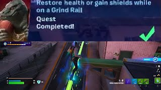 Restore health or gain shields while on a Grind Rail Fortnite [upl. by Ayahsal281]