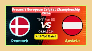 Austria vs Denmark  DEN v AUT  Dream11 European Cricket Championship Live Score Streaming 2024 [upl. by Tekcirc647]