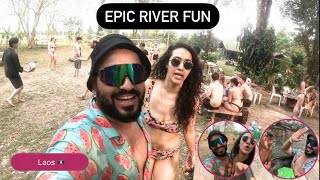 Crazy Tipsy Tubing in Laos 🇱🇦  The Best Backpacking Activity in Vang Vieng  Laos [upl. by Annoda742]