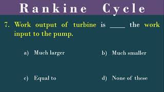 Rankine cycle MCQ Summarized  Vapour power cycle MCQ  GATE  JEE  Module 1 [upl. by Dahlstrom]