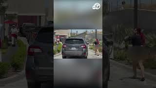 Video captures wild InNOut drivethru fight in Santa Clarita [upl. by Zsolway302]