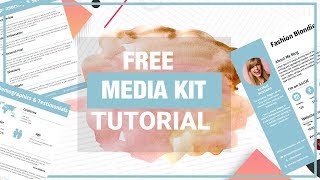 HOW TO CREATE MEDIA KIT FOR INFLUENCERS FREE MEDIA KIT amp TUTORIAL [upl. by Nitin59]