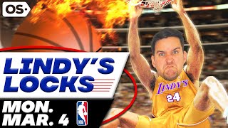 NBA Picks for EVERY Game Monday 34  Best NBA Bets amp Predictions  Lindys Leans Likes amp Locks [upl. by Dudley]