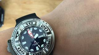 Citizen Promaster Autozilla 1000m Titanium Divers Watch NH693009F  on the wrist [upl. by Irianat704]