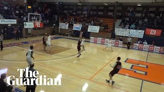 Incredible fullcourt buzzer beater shot wins basketball game [upl. by Pallas677]