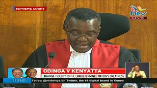 CJ David Maraga reads the determination of the Supreme Court majority [upl. by Anemolihp493]