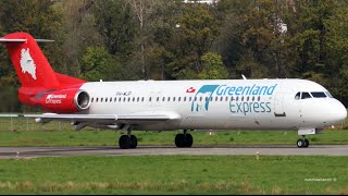 RARE Fokker 100 Greenland Express Landing amp TakeOff at Bern Airport [upl. by Martinson]