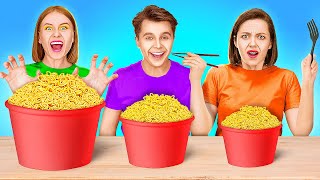 GIANT VS TINY FOOD 24 HOURS  Cooking Challenge Of Speed And Wit Kitchen Hacks By 123 GO SCHOOL [upl. by Nehgam38]