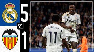 Real Madrid 51 Valencia  HIGHLIGHTS  LaLiga 202324 [upl. by Allred559]