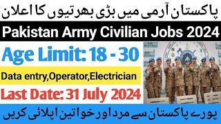 Pakistan Army Civilian Jobs 2024 Apply OnlineLatest Govt Jobs in 2024Today Govt Jobs in Pakistan [upl. by Llemej]