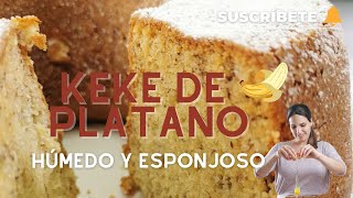 ¡KEKE DE PLATANObananaesponjoso húmedo mucho sabor FACIL Y RÁPIDO Sandra Jarufe Pastelería [upl. by Twum]