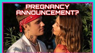 HAILEY BIEBER PREGNANCY ANNOUNCEMENT [upl. by Ynoffit]