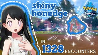 ♡ SHINY HONEDGE in 1328 ENCOUNTERS Pokemon Sword ♡ [upl. by Lennon]