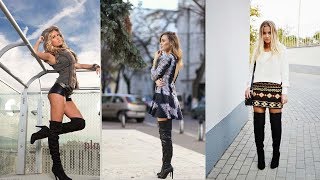 over knee boots lookbook [upl. by Laurice]