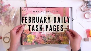 February Journal  Making the Daily Task Pages [upl. by Hayyim]