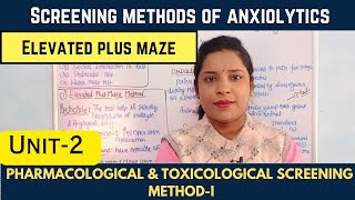 Screening Methods Of Anxiolytics  Elevated Plus Maze Method  Anxiogenic Screeningguidepharmaline [upl. by Butte]