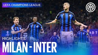 MILAN 02 INTER  HIGHLIGHTS  UEFA CHAMPIONS LEAGUE 2223 ⚽⚫🔵🇮🇹 [upl. by Einhoj]