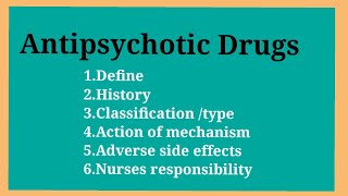 antipsychotic drugsbsc nursingGNM students [upl. by Yltsew360]