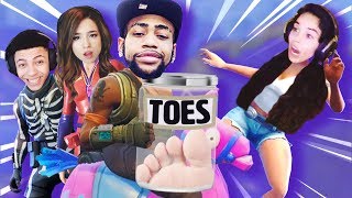 Toe Update Squads w Daequan Myth Pokimane  Valkyrae Fortnite [upl. by Shanleigh403]