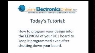 How to program your Quartus II design into the EEPROM of your DE1 Board [upl. by Shelah]