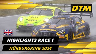 Wet racing on the Nürburgring 🤯  DTM 2024 Highlights  Nürburgring Race 1 [upl. by Fahy181]