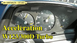 Mercedes W123300D Turbo acceleration 0160 kmh [upl. by Ube]