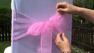 Wedding Chair covers  How to Tie an Organza Chair Sash [upl. by Thursby378]