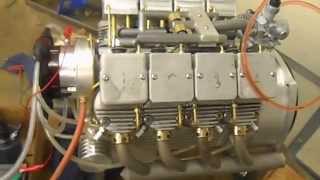 Homemade air cooled v8 motorcycle engine first start [upl. by Shara]