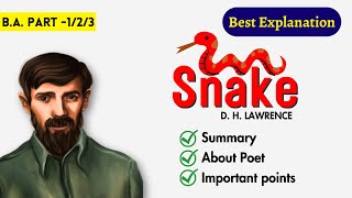 Snake by D H Lawrence  TMBU English Literature  BA Part 123 snake [upl. by Cuhp]