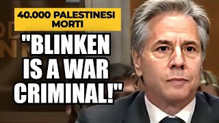 WAR CRIMINAL ANTONY BLINKEN CONTESTATO AL SENATO USA SU GAZA [upl. by Catt]