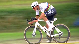 Mathieu van der Poel CRAZY Solo on the Cobbles  ParisRoubaix 2024 [upl. by Zzabahs292]