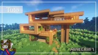 Minecraft  Comment Construire une Maison Moderne en Bois  Tutoriel [upl. by Ulu75]