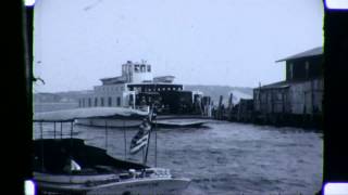 Historic North Ferry Shelter Island lands at Main Street Greenport NY [upl. by Leahcimdivad]