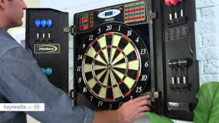 Halex Madison BristleTech Electronic Dart Board with Contemporary Cabinet  Product Review Video [upl. by Scarrow]