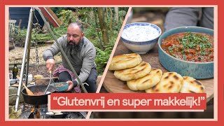 Mais broodjes met een stoof van aubergine  Buiten koken met Ramon 3 [upl. by Roht]