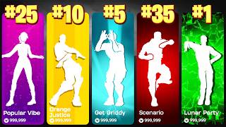 Top 50 Most Popular Fortnite Dances amp Emotes  Chapter 15 [upl. by Ranchod]