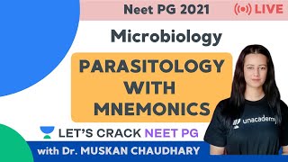 Parasitology with Mnemonics  NEET PG Microbiology  NEET PG 2021  Dr Muskan Chaudhary [upl. by Dinin]