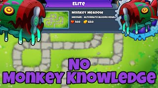 ELITE Bloonarius Tutorial  No Monkey Knowledge  Monkey Meadow  BTD6 [upl. by Marice]