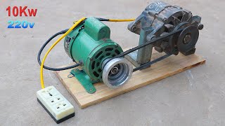 How to generate homemade infinite energy with a car alternator and an engine P2💡💡💡 [upl. by Ynaffital]