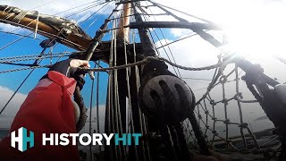 Climbing The Rigging of An 18th Century Tall Ship [upl. by Seaman777]