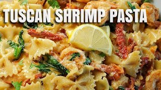 EASY TUSCAN SHRIMP PASTA [upl. by Yenruoc]