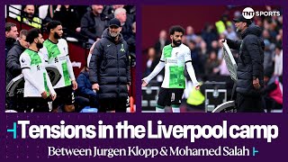 HEATED exchange between Mohamed Salah and Jürgen Klopp 👀  West Ham 22 Liverpool  Premier League [upl. by Attenwad]