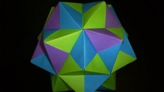 Modular Origami  Sonobe Small Triambic Icosahedron  From 30 Sheets of paper [upl. by Hayila]