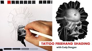 TATTOO FREEHAND SHADING PRACTICE [upl. by Drexler]