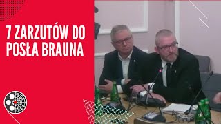 Sejm 7 zarzutów do posła Brauna  posiedzenie Komisji [upl. by Nodnelg145]