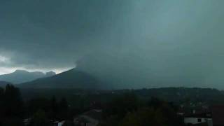 TIME LAPS STORM ORAGE SPEED MOVIE GRELE ANNECY TEMPETE THUNDER [upl. by Nnylrac774]